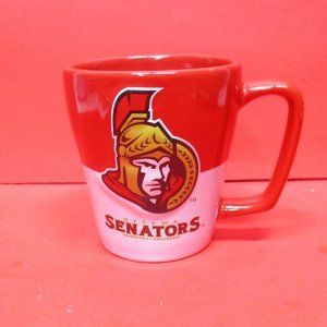 NHL Ottawa SENATORS Hockey Sport Red & White Embossed Coffee Tea Mug